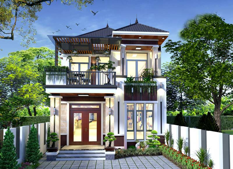 Bản vẽ thiết kế nhà 2 tầng 8x15m