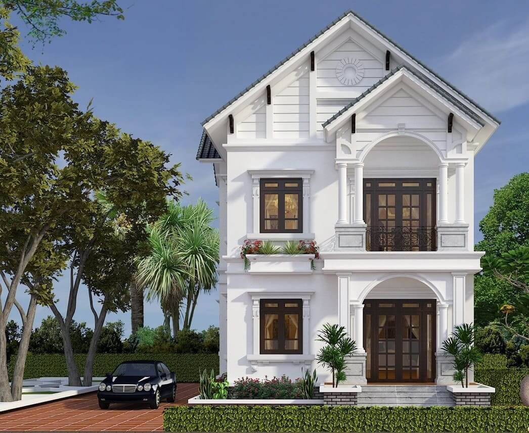 Thiết kế nhà 2 tầng 4 phòng ngủ